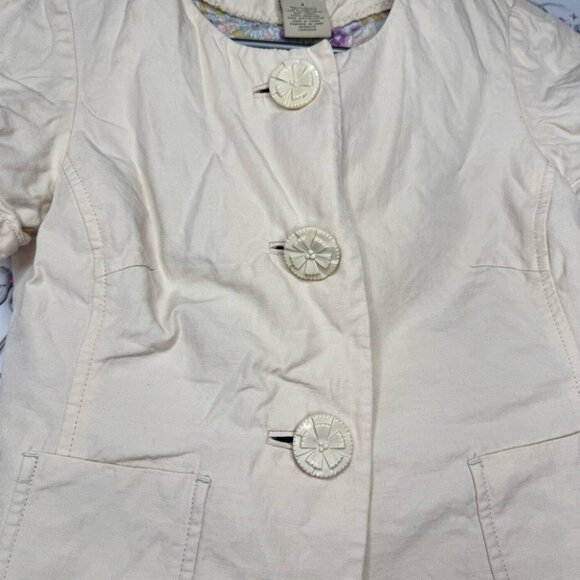 Elevenses blazer tshirt cardigan style top button up beige tan cream floral π - Picture 3 of 10